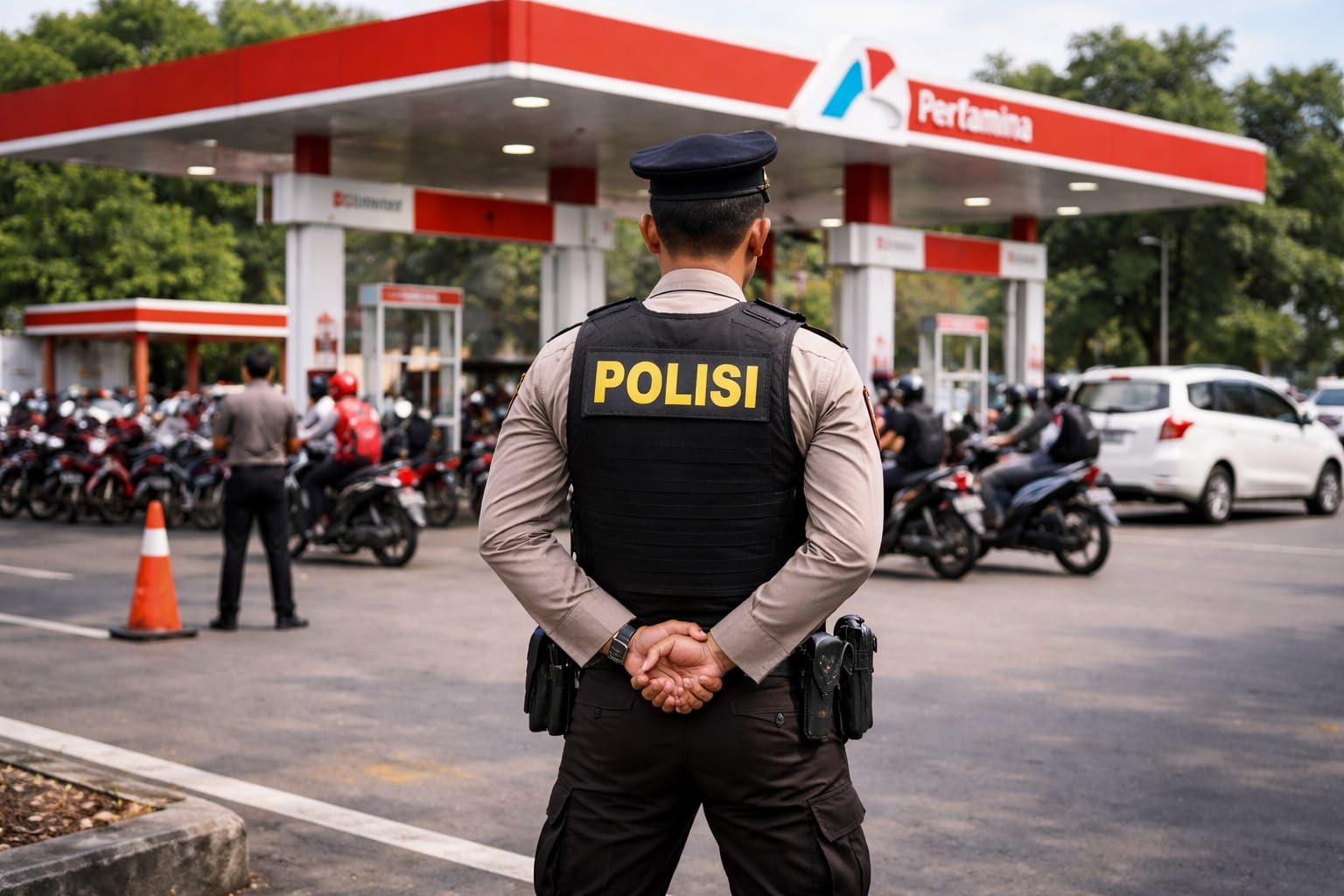 Polisi di Bulukumba Jaga SPBU: Antrean Arus Mudik